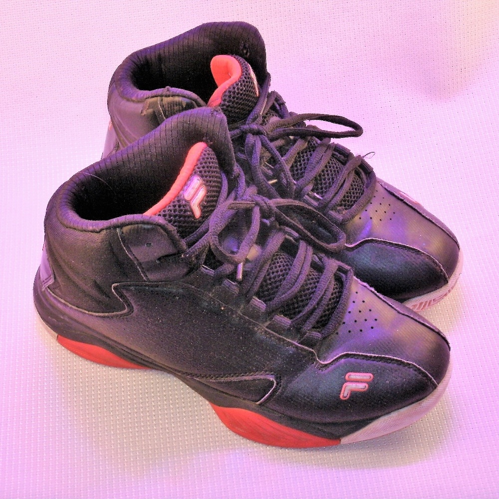 Fila's Old School Hightops- Black, Red, & Whi#581